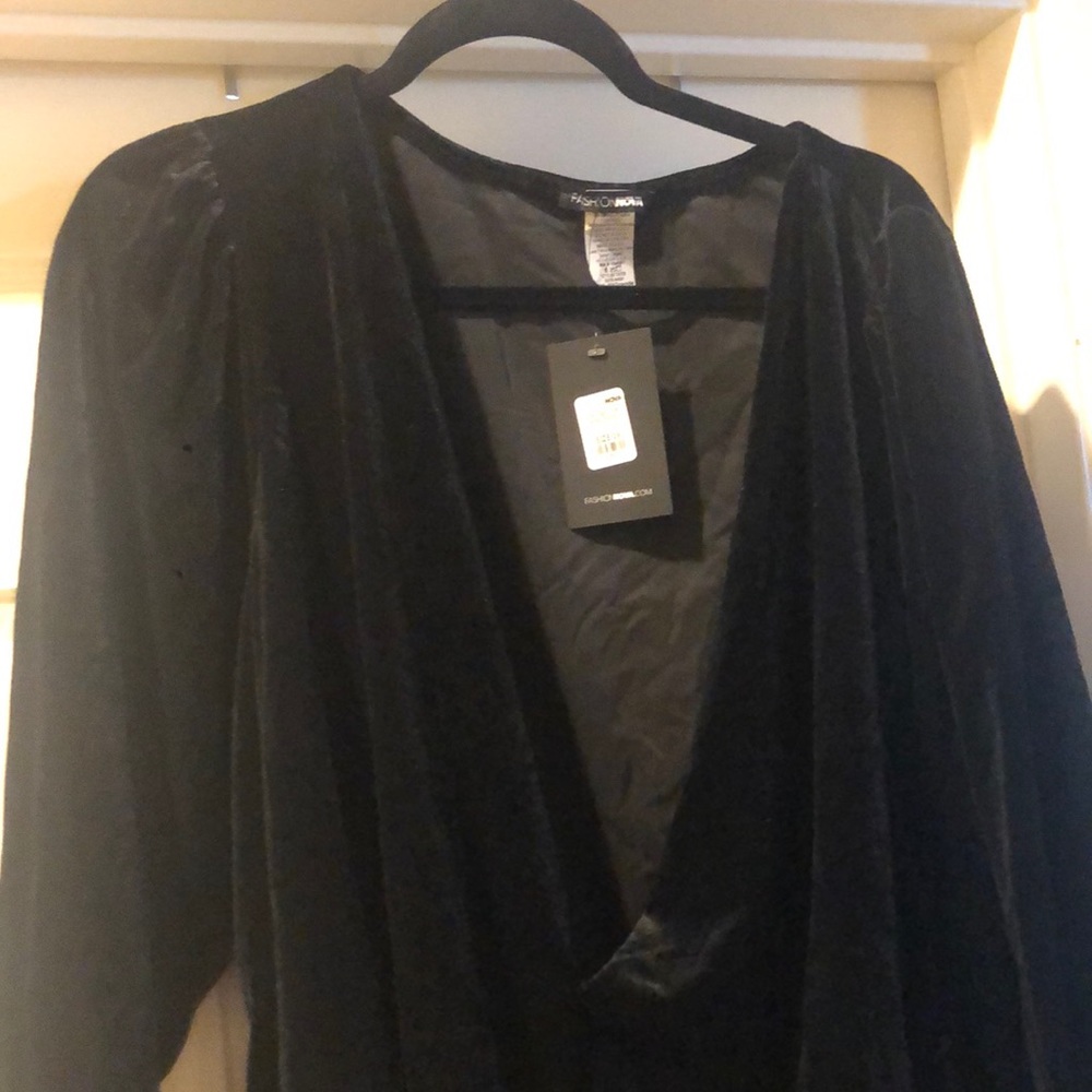 Black velvet bodysuit